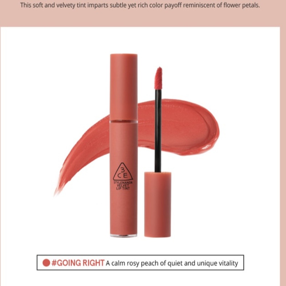 3CE velvet lip tint #going right
